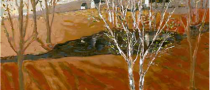Birch Tree Pond | Bob Ferrucci Art | Contemporary American Folk Art