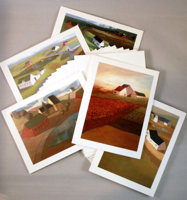 Package of Artist Note Cards contains 10 Cards & Envelopes - 5 different pictures 2 of each.